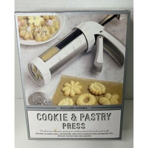 Williams Sonoma Cookie Pastry Press Stainless Steel Gun Discs No Decorating Tube